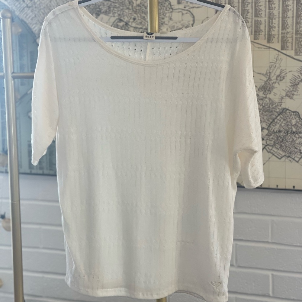 Roxy 3/4 sleeve white top